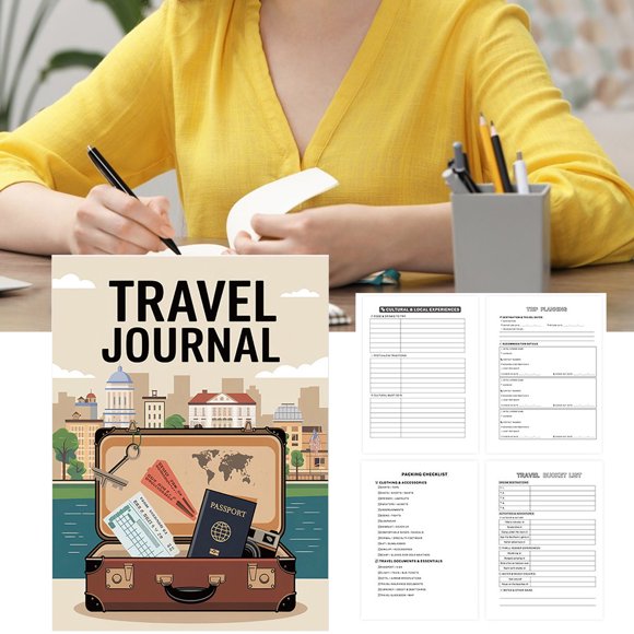 Musbetu Travel Journal Travel Memories Log Diary Notebook Roadtrip Adventure Journal Book Travel Planner Gift for Travelers