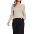 thumbnail image 1 of Suéter de manga raglán larga INSPIRE CHIC para mujeres 2025 Otoño Invierno, camiseta básica de punto acanalado, conjuntos XS color caqui, 1 of 6