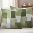 thumbnail image 2 of Sage Green Geometric Outdoor Pillow Covers 20x20 Set of 2,Waterproof Patio Throw Pillowcase Protectors,Watercolor Ombre Modern Abstract Art Decorative Pillow Shams Cushion Covers for Seat Bed Couch, 2 of 8