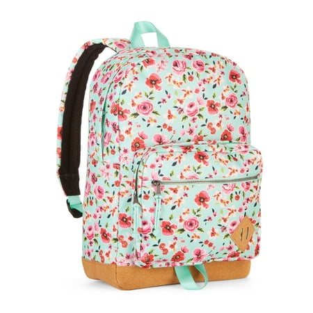 No Boundaries Mist Mint Floral Suede Bottom Backpack
