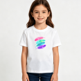 thumbnail image 2 of Girls Graphic Tees Colorful Feathers Kids T Shirt Neon Boho Style 100% Cotton Short Sleeve Soft Tops 4-13Y, 2 of 5