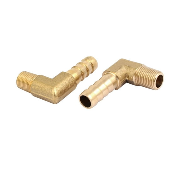 1/8BSP Male Thread 8mm Hose Barbed Fitting Right Angle Elbow Connector 2Pcs