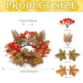 thumbnail image 3 of Clearance Sale! Halloween Fall Wreath Candle Ring, Artificial Maple and Pumpkin Decor with Berries, Gothic Farmhouse Table Accent, 3 of 5