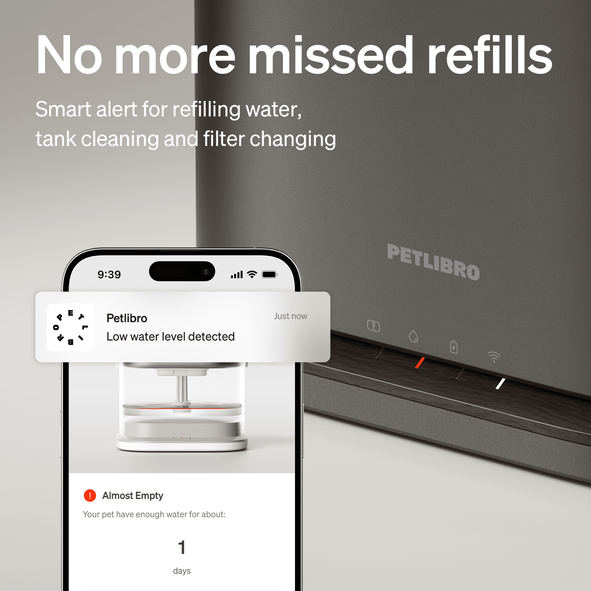PETLIBRO Dockstream 2 Cordless Automatic Cat Water Fountain, 3L/101oz Pet Water Fountain with Stainless Steel Bowl Dispenser, Battery Operated, 5GHz WiFi App Monitor, Black