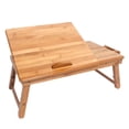 thumbnail image 2 of GoDecor Portable Bamboo Laptop Desk Table Folding Breakfast Bed Serving Tray + Drawer, 2 of 6