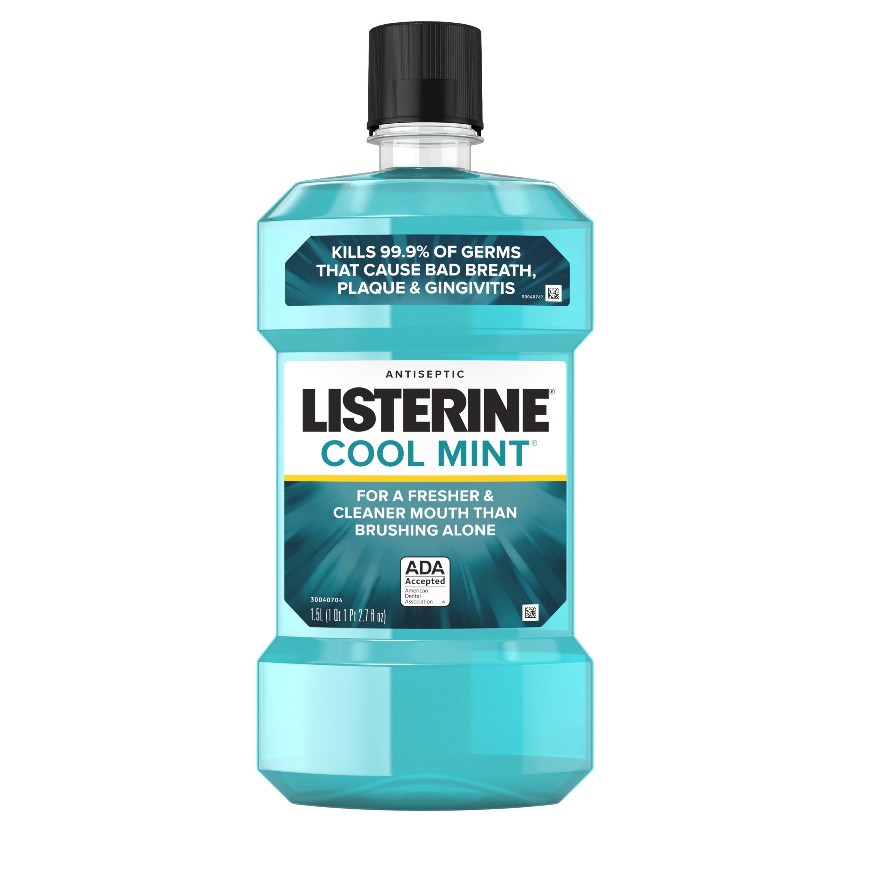 Listerine Cool Mint Antiseptic Mouthwash, Bad Breath & Plaque, 1.5 L