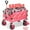 Pink, variant on Sunula 550LBS Collapsible Foldable Wagon Cart 300L Larger Capacity Folding Beach Heavy Duty Utility Garden Wagon with All-Terrain Wheel, Drink Holders for Camping Shopping Grocery Sport Outdoor. Pink