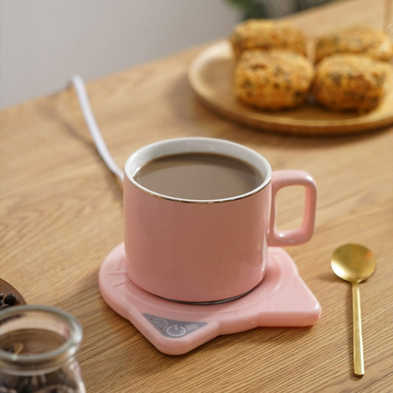 HGYCPP Cute Cat Coffee Mug Warmer Pad & Cups Electric Power Cup