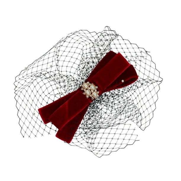 KAKOWELY Tocado de novia con lazo único, elegante velo decorativo