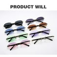 thumbnail image 4 of Trendy Fashion Cut-Edge Street Style UV400 Protection for Women Punk Shades Oval Frame Sunglasses Hip-Hop Sun Glasses Y2K Eyewear BLACK GRAY, 4 of 8