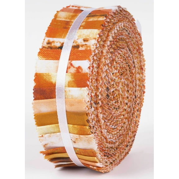 Soimoi 40Pcs Tie Dye Print Precut Fabrics Strips Roll Up 1.5x42inches Cotton Jelly Rolls For Quilting - Orange