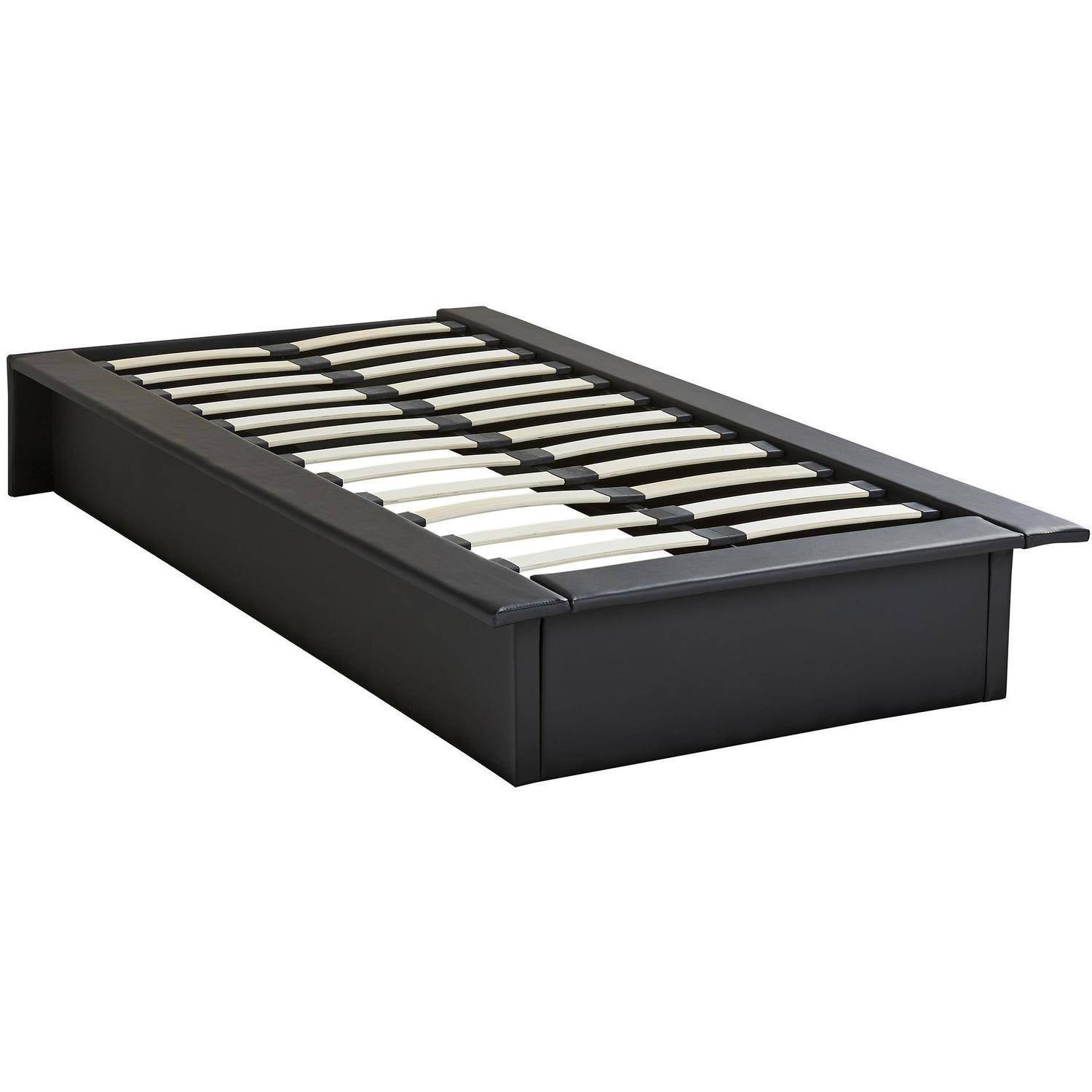 maven upholstered faux leather platform bed black multiple sizes walmartcom - Upholstered Platform Bed Frame maven upholstered faux leather platform bed black multiple sizes walmartcom - Upholstered Platform Bed Frame
