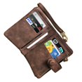 thumbnail image 3 of MINKUROW Women's Small Bifold PU Leather RFID Wristlet Wallet with ID Window Coin Holder, Brown, 3 of 6