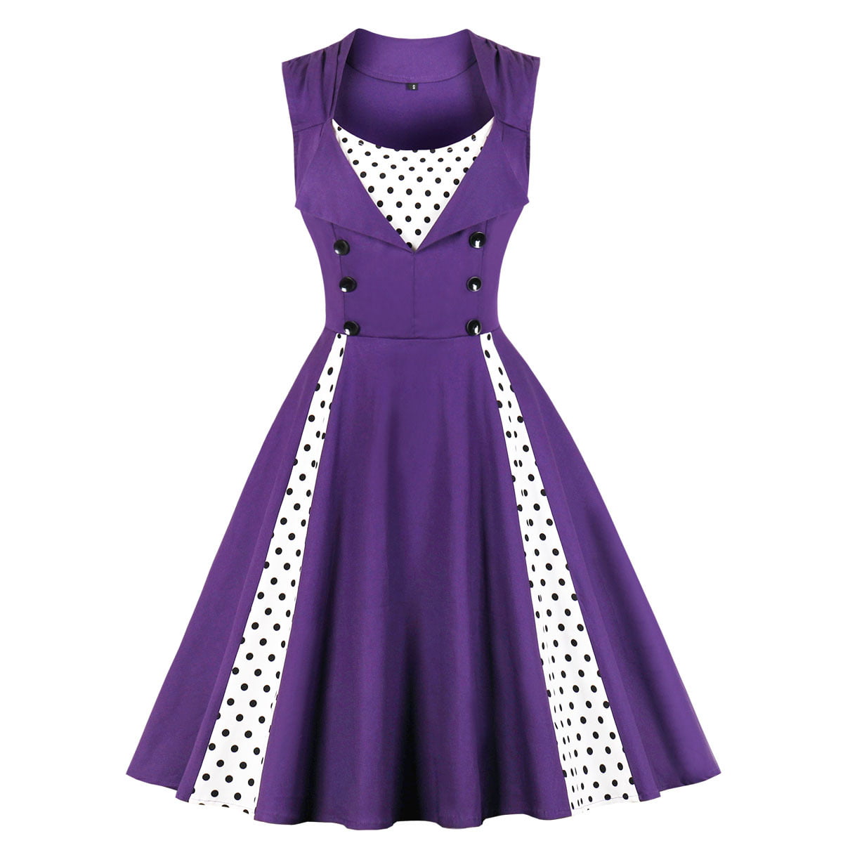 Vintage Retro 40's 50's Audrey Purple Mid Calf Rockabilly Swing Dress New 8-20 