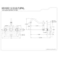 thumbnail image 5 of Kingston Brass KS1025PKL Duchess Two-Handle Wall Mount Roman Tub Faucet, Oil Rubbed Bronze, 5 of 8