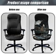 thumbnail image 4 of POLERO Vintage Dragonfly & Floral Print Elastic Cloth Desk Computer Chair Slipcover with Anti Slip Stretch One Piece High Back Chair Slipcover for Home Dining, 4 of 7