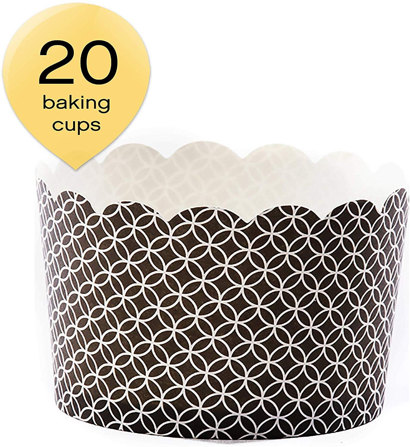 Simply Baked Jumbo Paper Baking Cups Black Medallion 20Pack Disposable and Ovensafe Walmart