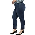 thumbnail image 2 of NYDJ Womens Plus Sheri Slim Dark Wash Raw Hem Ankle Jeans, 2 of 2
