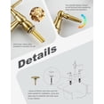 thumbnail image 4 of Wowow Brass Bridge Centerset Kitchen Faucet for Sink, 2 Handle 2 Hole 360 Degree Swivel Faucets for Vintage Farmhouse, Gold, 4 of 8