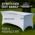 thumbnail image 3 of White Classic Stretch Spandex Table Covers 6FT, Pack of 2 Fitted Tablecloths for Rectangle Tables, Stretchy Wrinkle Resistant Folding Table Cover, White, 3 of 7