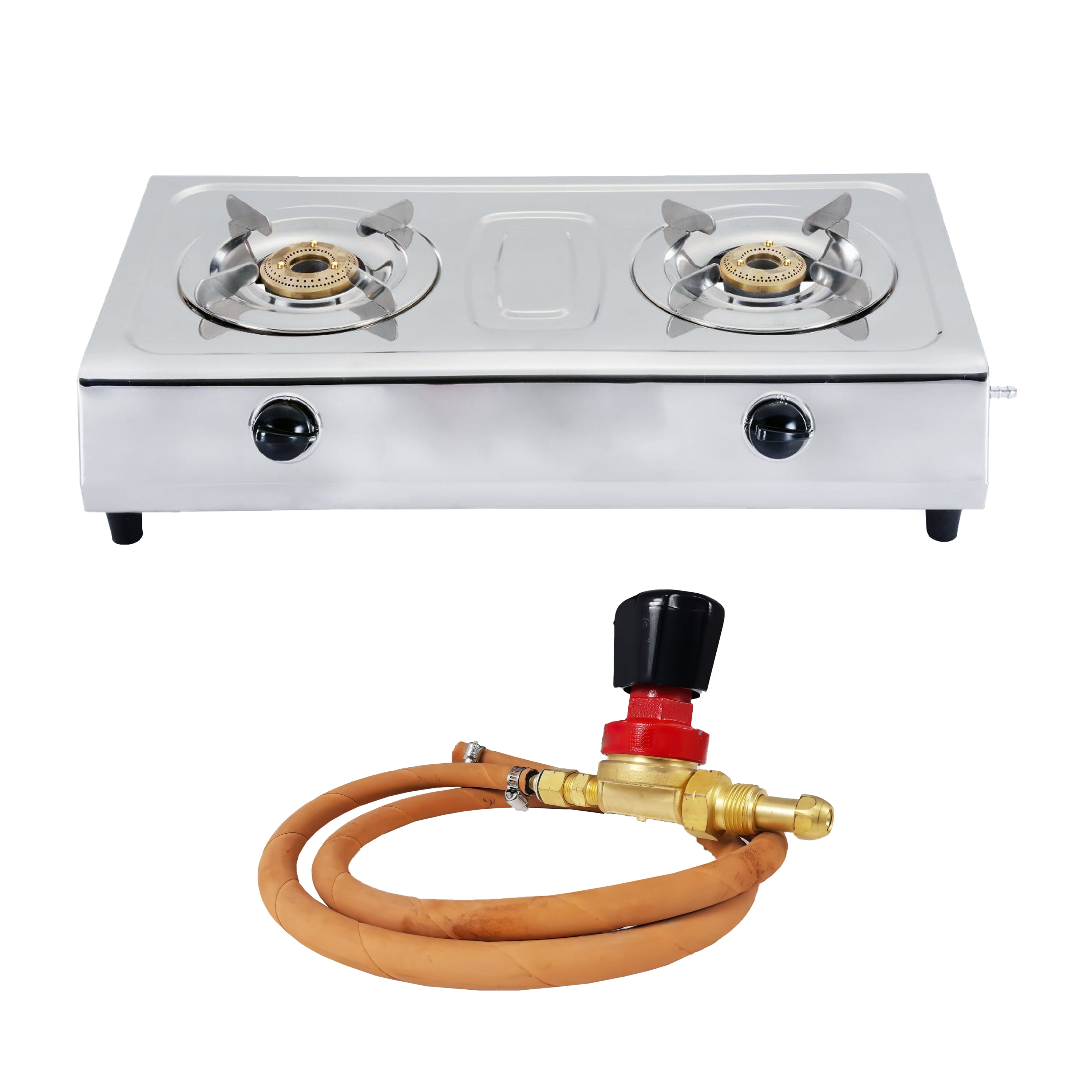 Febtech Portable Propane Gas Strove 2 Burner, Stainless Steel Double