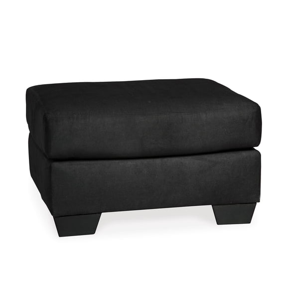 Signature Design by Ashley Contemporary Darcy Ottoman Microfiber Black