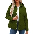 thumbnail image 2 of Dxzfnsa Women's Lightweight Puffer Jackets Warm Winter Hooded Jackets with Pockets Solid Color Zipped Up Coats, 2 of 6