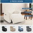 thumbnail image 3 of CHUANK Housse de Fauteuil Inclinable, Housse de Canapé Inclinable 3 Pcs pour Fauteuil Inclinable, Antidérapante, Protège-Meubles pour Enfants et Animaux, Chocolat, 3 of 8