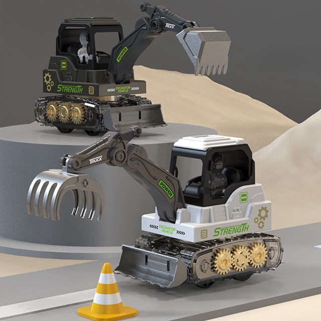 Prensa Juguete para vehículos de construcción de ingeniería energética | Excavadora de plástico duradera | Diseño de simulación realista | Empuje para conducir | Material ABS resistente | 4,76 x