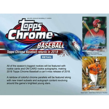 Autographed Baseball Box - 2018 Topps Chrome Baseball Jumbo Box (12 Packs/5 Autographs)