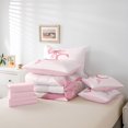 thumbnail image 6 of meiyoeat pink Monogram C 7-Piece Twin Bedding,Ribbon Bowknot Letter Design Bedding Comforter Set,Pink Reversible, 6 of 7