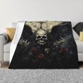 thumbnail image 1 of Balery Vintage Winged Rose Skull Manta de Franela con Dibujo, Lujo Ultra Suave y Cálido, Antipelusa y Resistente a las Arrugas para Cama, Sofá, Camping -60"x50", 1 of 6
