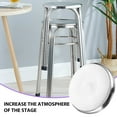 thumbnail image 2 of OULII Round Metal Seating Part Chair Stool Seat Portable 11.8x11.8in Silver For Banquet Ceremony 1Set, 2 of 7