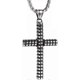 thumbnail image 4 of Silver necklace with cross pendant, Christian religious jewelry for men, 61 cm., 4 of 5
