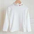 thumbnail image 2 of lnmuld Girls Solid Color Long Sleeve Thermal Shirt High Neck Soft Warm Kids Tops Toddler Tees Comfortable Breathable Fall Winter Clothing Size:2-3 Years, 2 of 3