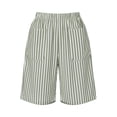 thumbnail image 7 of MLCDZ Womens Striped Bermuda Shorts Casual Loose Lightweight Shorts with Multiple Pockets Elastic Waist Summer Beach Vacation Shorts Pants, 7 of 7