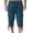 Blue, variant on Capris Pants for Men Loose Fit Wide Leg Baggy Pants with Pockets Drawstring Elastic Waist Solid Color Casual Lightweight Beach Yoga Pants Blue L