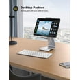 thumbnail image 4 of Support pour Tablette, Support de Tablette Réglable - Wgthhk Support pour Tablette Rotatif à 360 Degrés, Station d'Accueil pour Tablette de Bureau, Compatible avec iPad Pro 11 / 12.9, Mini, Air, Onglets, Kindle et Tablette de 4,7 "-13" - Argent, 4 of 4