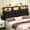 Black, variant on Pinmoco Tufted Upholstered Headboard for King Bed with Storage, Charging Station & LED Light, Beige Teddy Velvet, Headboard Only