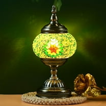 Turkish Moroccan Mosaic Lamp with Intricate Handmade Glass and Metal Base - Ideal Decor for Living Room or Bedroom