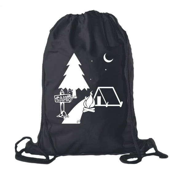 Camping Cotton Drawstring Backpack for Birthday parties and Summer Camp