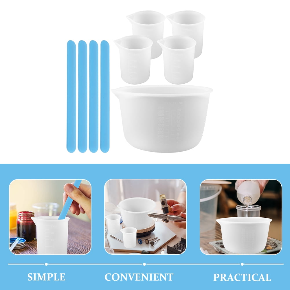 ETHZZLE Epoxy Resin Mixing Cups Set with Silicone Stir Sticks for Crafts, Baking, and Projects