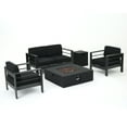 thumbnail image 2 of Noble House Cape Coral 5 Piece Outdoor Aluminum Conversation Set in Gray, 2 of 18