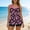 Multicolor, variant on pstuiky Womens Swimsuits Print Crew Neck Adaptable Two Piece Swimwear Swim Dress Tankinis with Boy Shorts Women's Swimwear