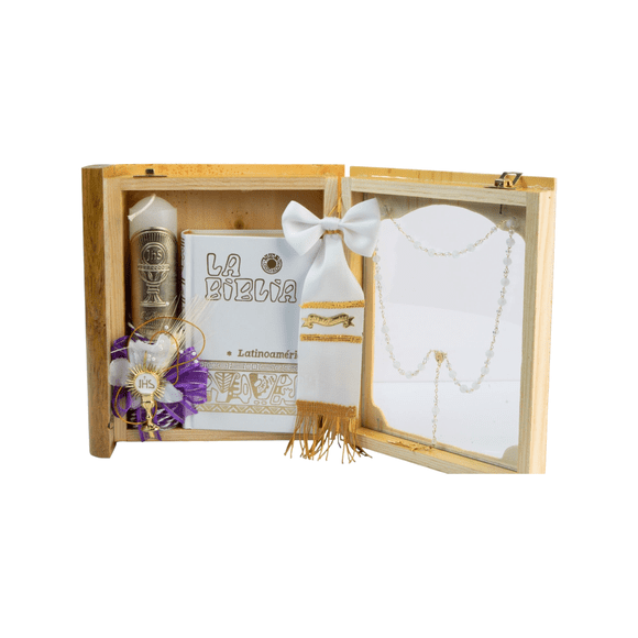 Kit de vela de Primera Comunión SMK CEREMONIAS JHS-JH de madera Clara para niño