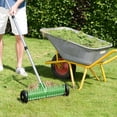 thumbnail image 3 of JouZYA Lawn Thatch Rake, 15 in Steel Dethatching Rake with Adjustable Angle and 38–68 in Handle(Olive), 3 of 7