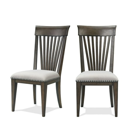 Roundhill Furniture Grant Nailhead Trim Upholstered Dining Chairs Set of 2 Beige