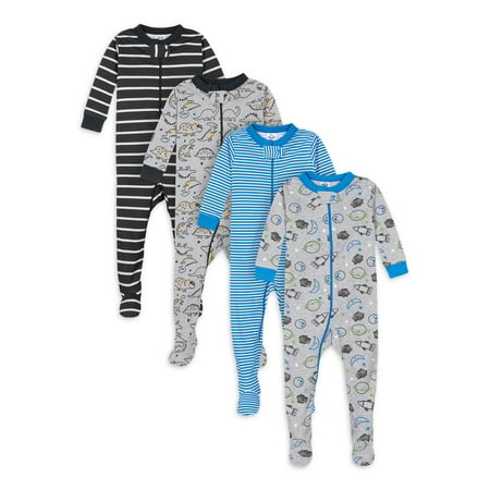 

Gerber Baby & Toddler Boy Snug Fit Footed Cotton Pajamas 4-Pack Sizes 0/3 Months-5T