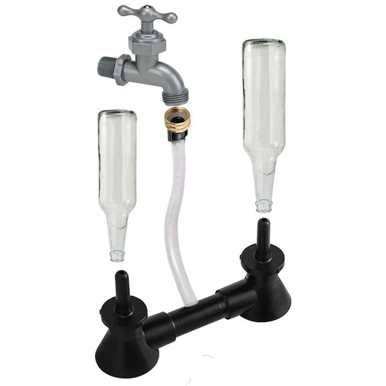 2X Double Wine Rinser Beer Bottle Washer Homebrew Beer Wine Cleaning Equipment Cleaner with Faucet Bar Tools