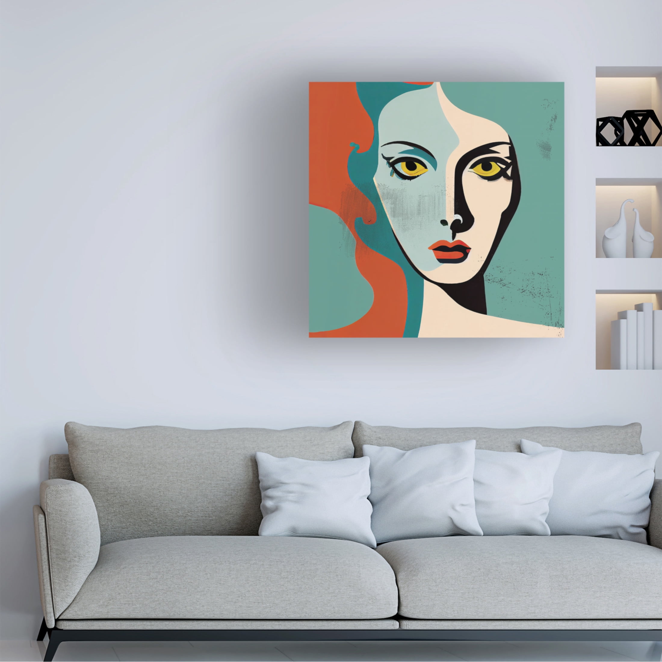 Canvas Wall Art - Sasha 'Pop Tech Glam II' Wall Art for Living Room, Bedroom, or Office Décor by Trademark Fine Art - 24 x 24 Inches
